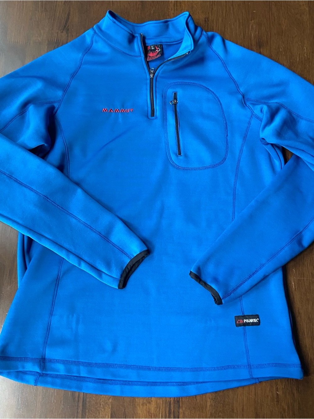 Mammut Polartec Fleece Quarter Zip Pullover Women Size Large Blue 1/4